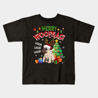 Pug Merry Woofmas Awesome Christmas Kids T-Shirt